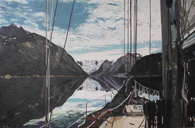 Jacques GODIN - 2020 Navigare Necesse est, huile sur toile, 97 x 146 cm