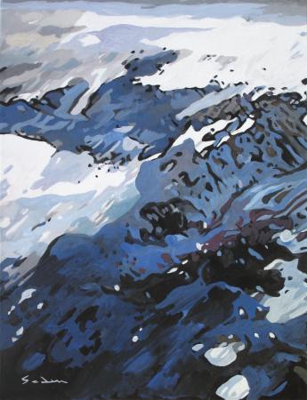 Jacques GODIN - 2020 Glacier arctique, gouache sur papier, 30 x 40 cm